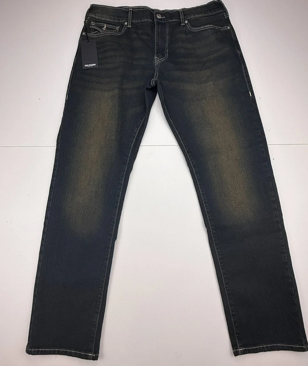 TRUE RELIGION MEN'S BLACK GENO RELAXED SLIM SZ 36 NWT